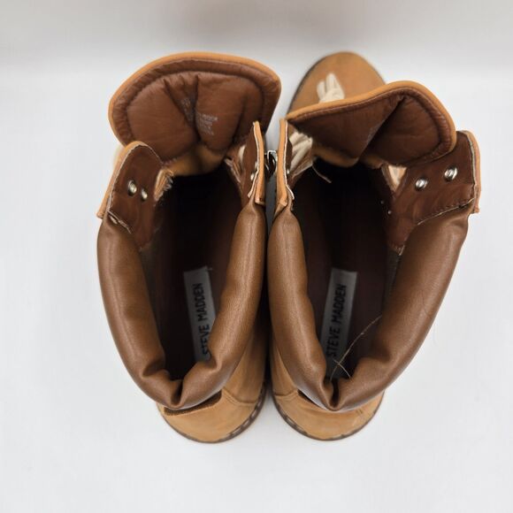 Steve Madden Start Cognac Boots Tan Suede Boots Women's Size 8 -Style# STRT01S1 - Picture 5 of 13
